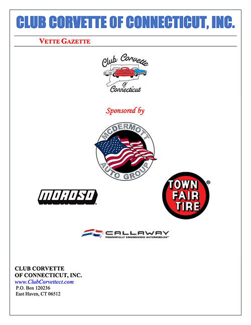 Club Corvette of Connecticut Newsletter Cover