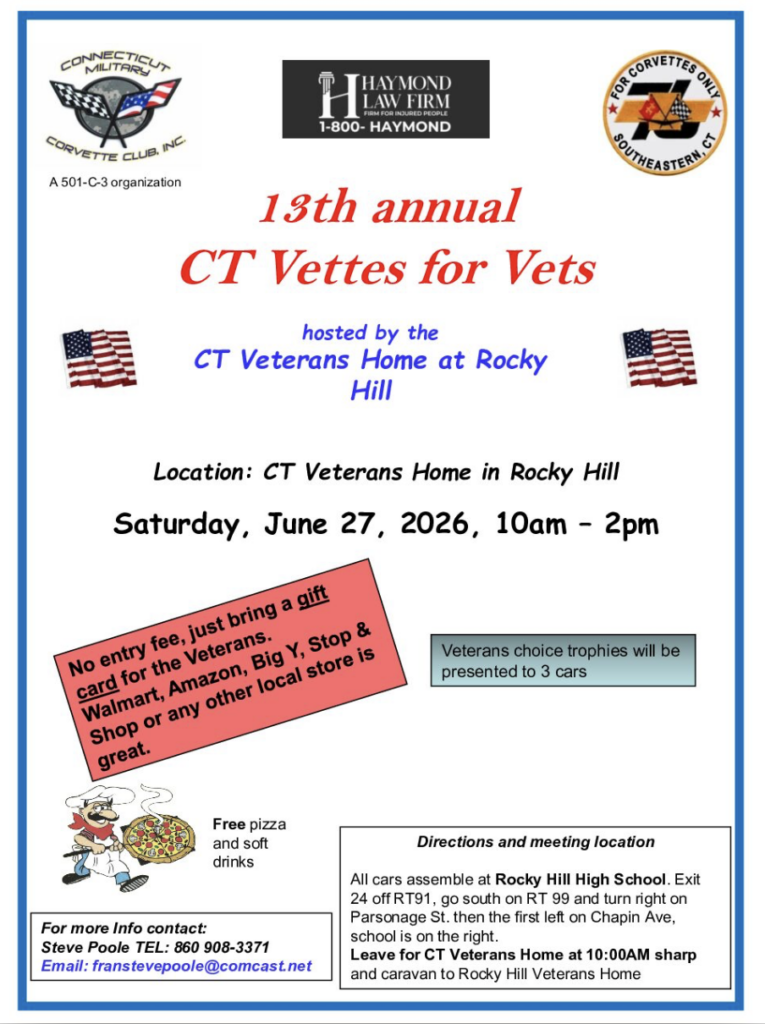 13th Annual Vettes for Vets Event the brushmill